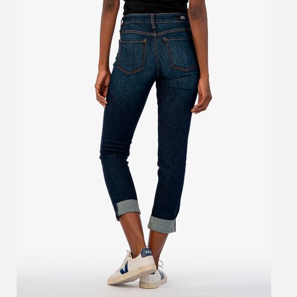 Kut from the Kloth Catherine Boyfriend distressed Jeans Women's Size 6 in Blue - Picture 2 of 9